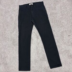 Naked & Famous Chino Pants Slim Cotton Stretch Twill Dark Navy Blue Mens 32x31